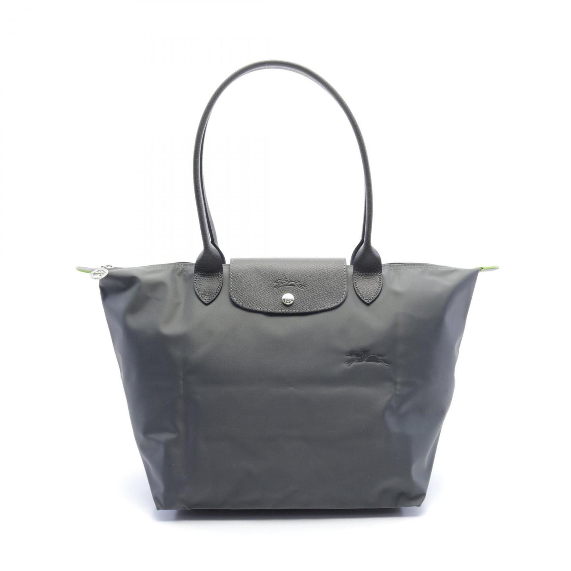 Longchamp Le Pliage Green L Tote Bag Nylon Leather Women's Gray L1899919P66