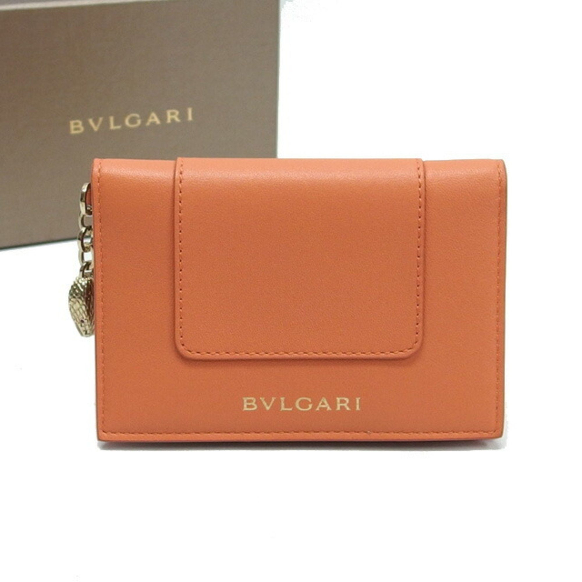 Bvlgari Bulgari Serpenti Forever Bi-fold Card Holder Salmon Pink