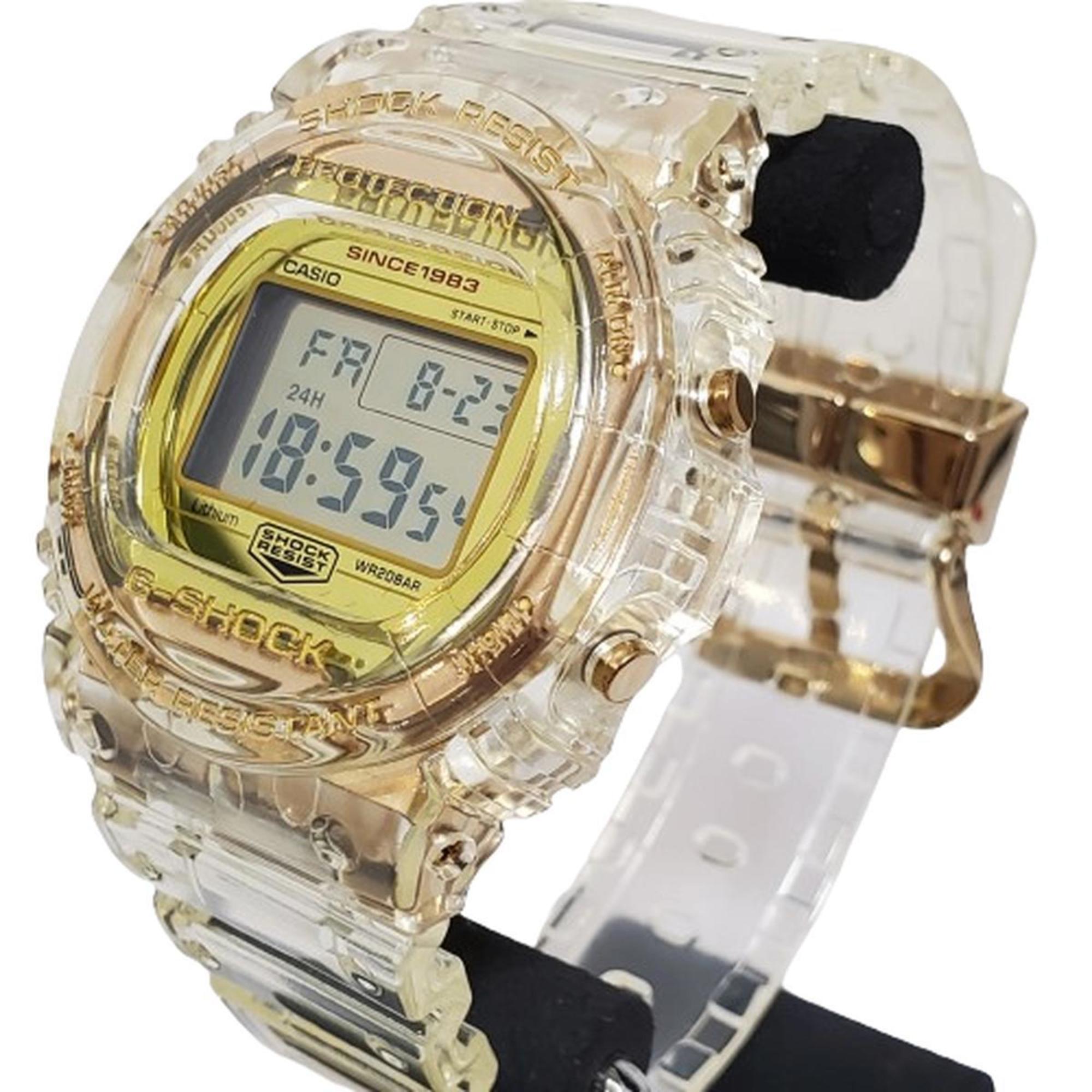 G-SHOCK CASIO Watch DW-5735E-7JR 35th Anniversary GLACIER GOLD Sting Digital Quartz Clear Skeleton Screw Back Kaizuka Store