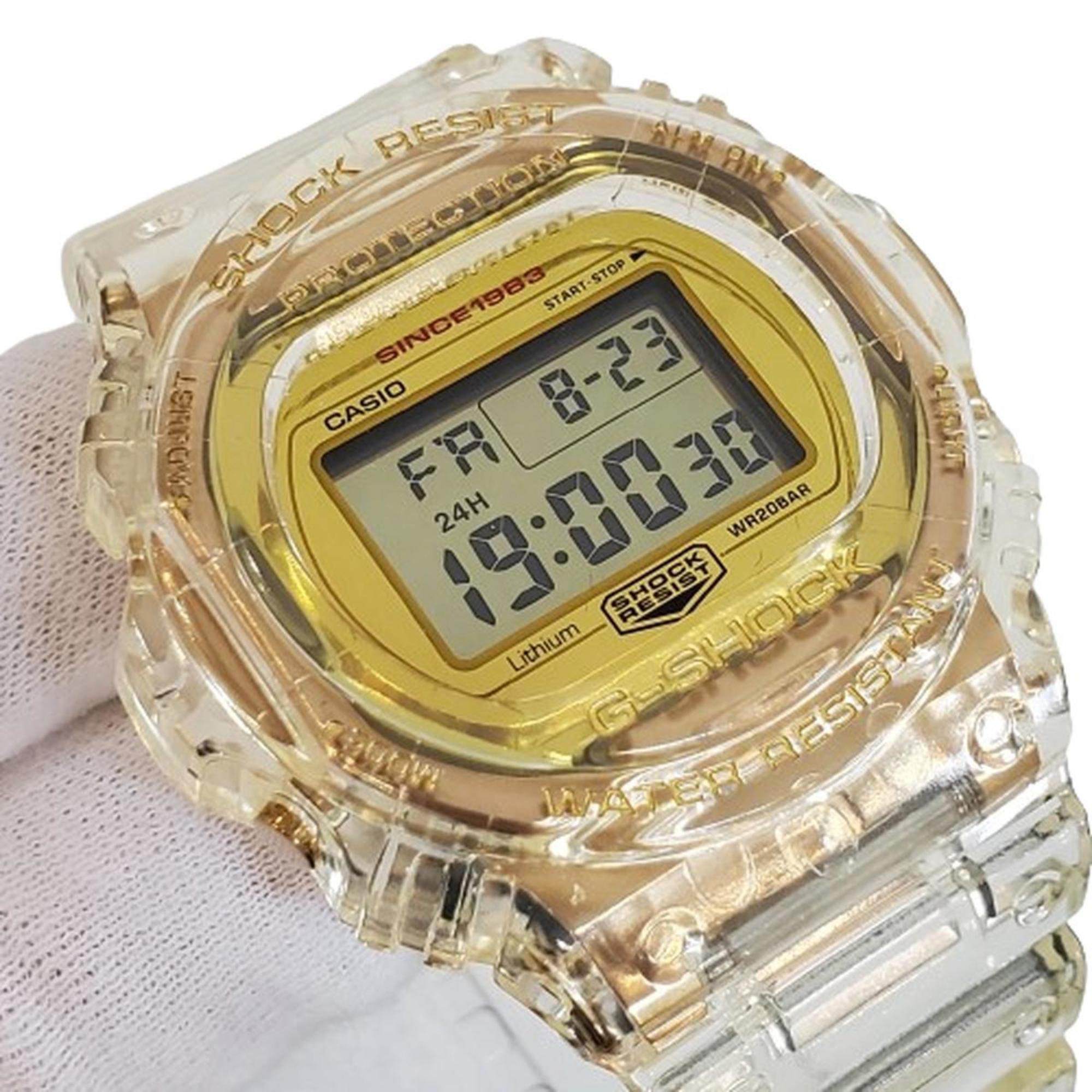 G-SHOCK CASIO Watch DW-5735E-7JR 35th Anniversary GLACIER GOLD Sting Digital Quartz Clear Skeleton Screw Back Kaizuka Store