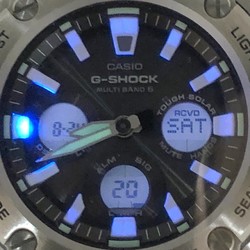 G-SHOCK CASIO Watch GST-W330L-1A G-STEEL G-Steel Radio Solar Double LED Light Tough Leather Band Metal Case Multi 6 Ana-Digi Mid-Size Model Silver Mikunigaoka Store