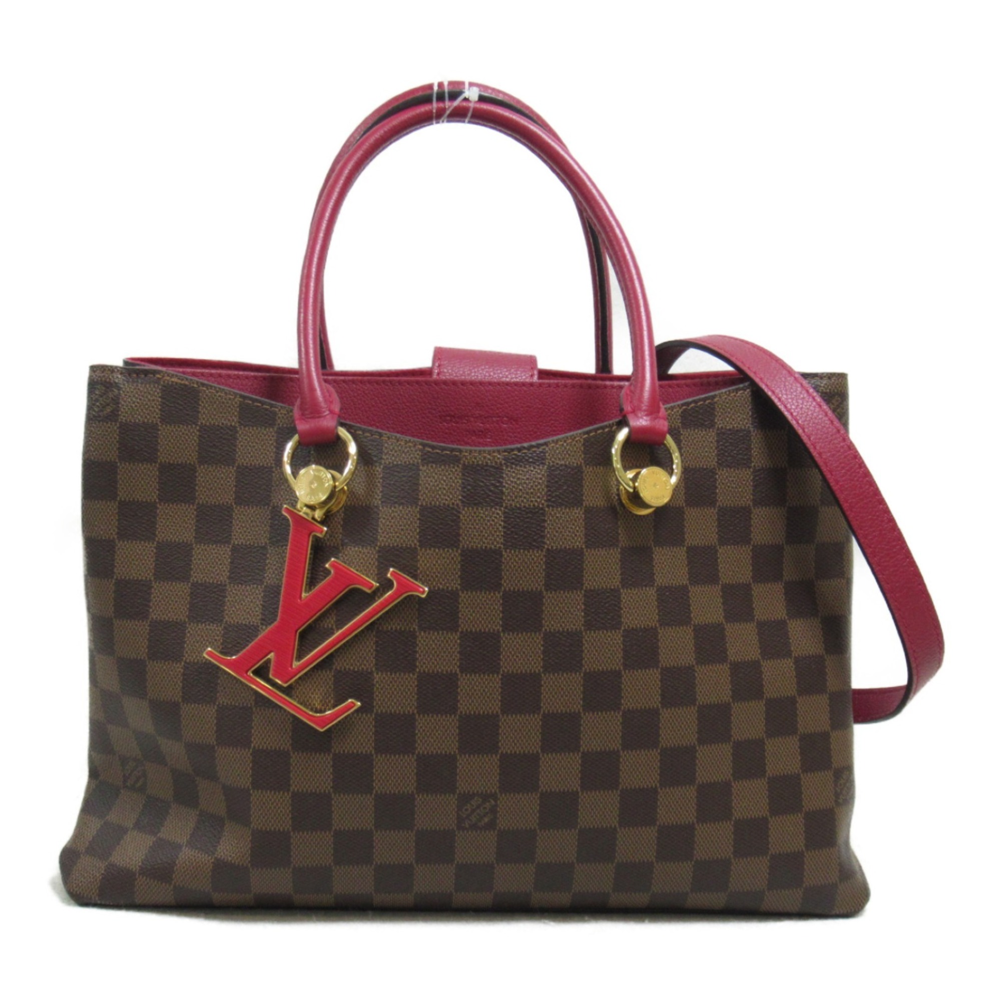 Louis Vuitton Riverside Shoulder Bag Coated Canvas Damier Women's Brown Riduvan N40052