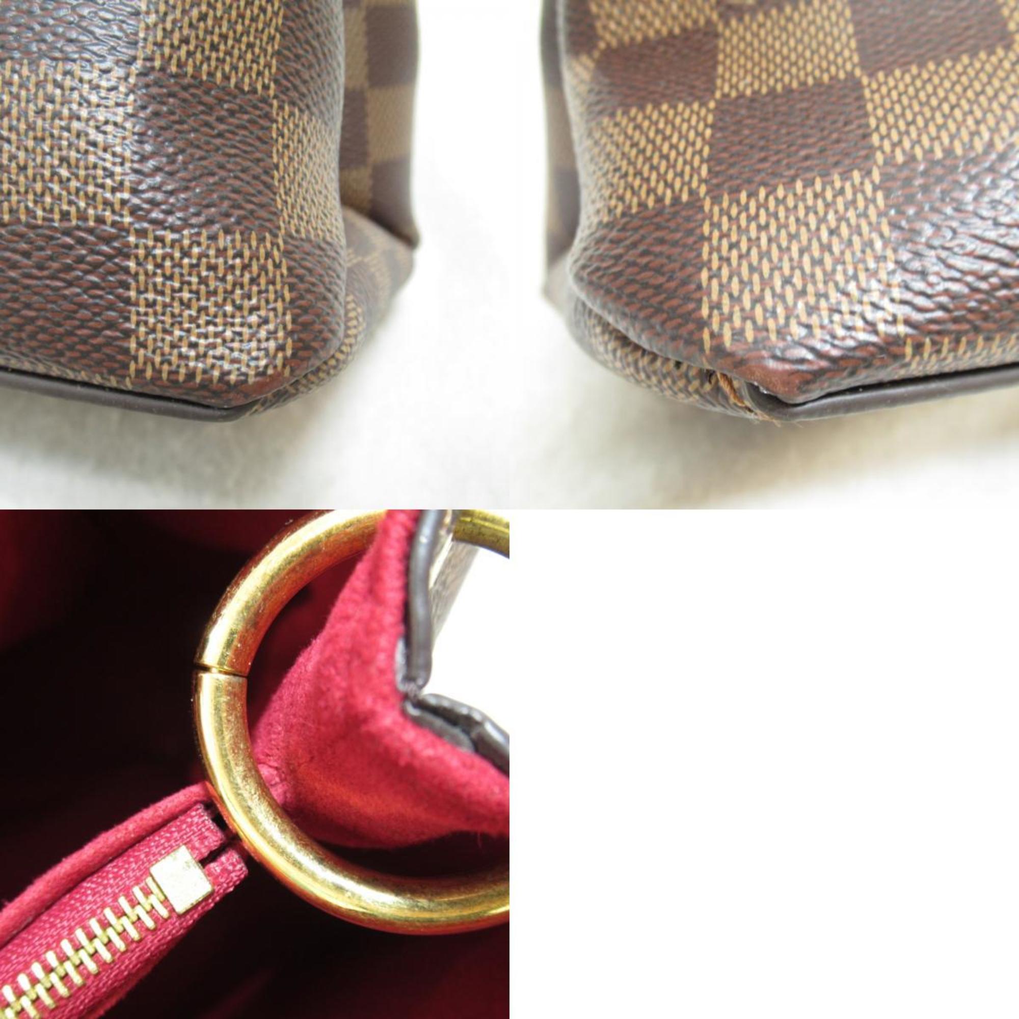 Louis Vuitton Riverside Shoulder Bag Coated Canvas Damier Women's Brown Riduvan N40052