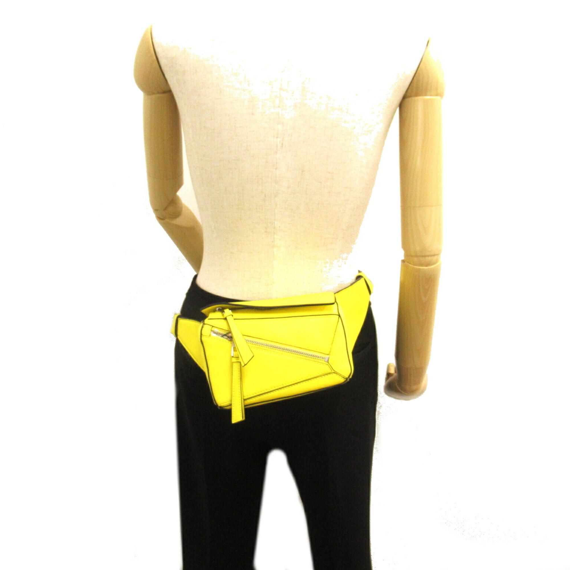 LOEWE Puzzle Bum Bag Waist Body Leather Women's Yellow B510U89X028240