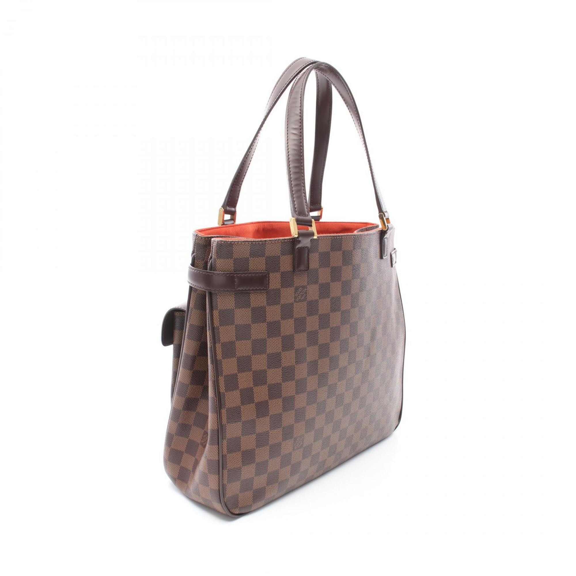 Louis Vuitton LOUIS VUITTON Uzes Damier Ebene Tote Bag Coated Canvas Leather Women's Brown N51128