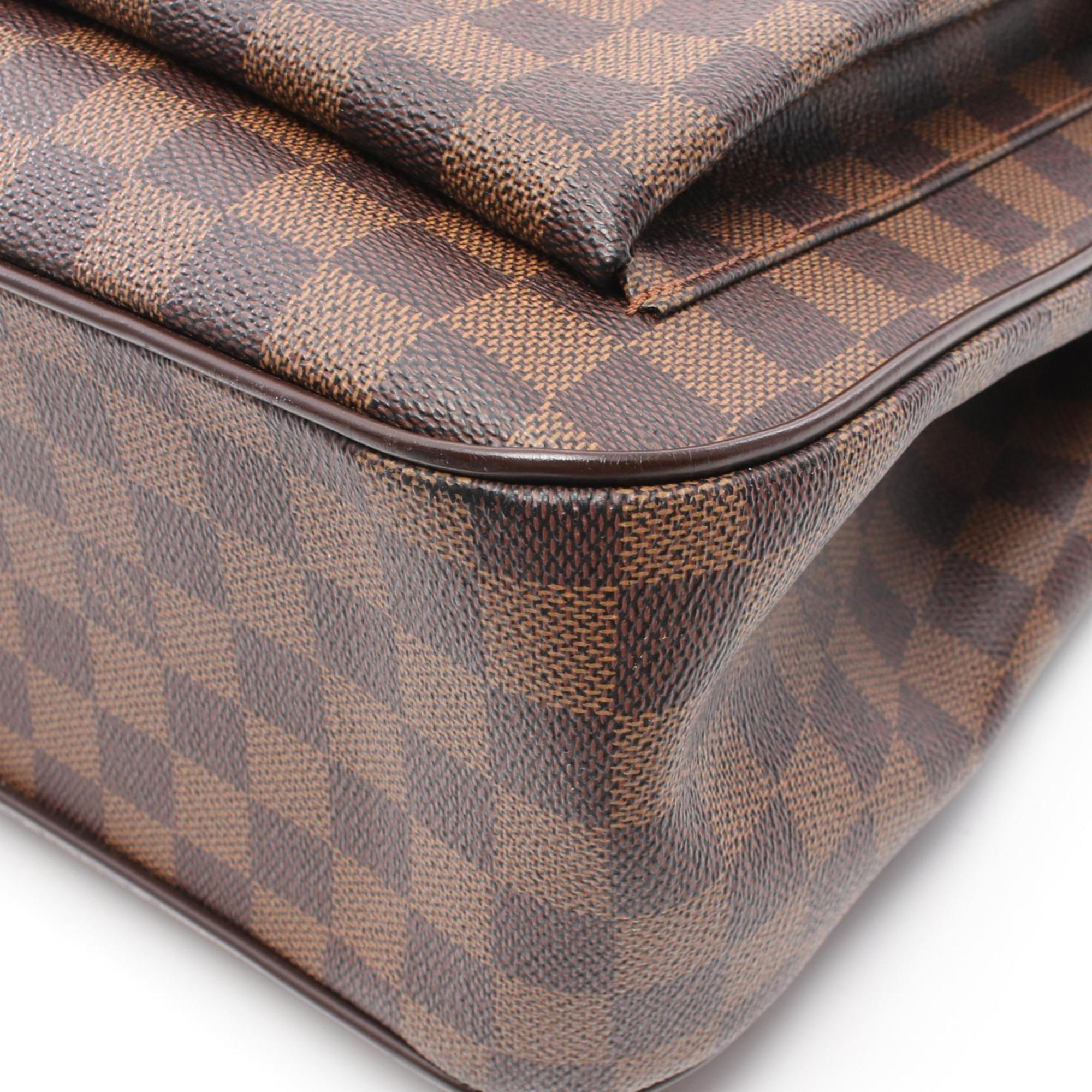 Louis Vuitton LOUIS VUITTON Uzes Damier Ebene Tote Bag Coated Canvas Leather Women's Brown N51128