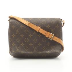 Louis Vuitton Musette Tango Short Strap Monogram Shoulder Bag Coated Canvas Leather Women's Brown M51257