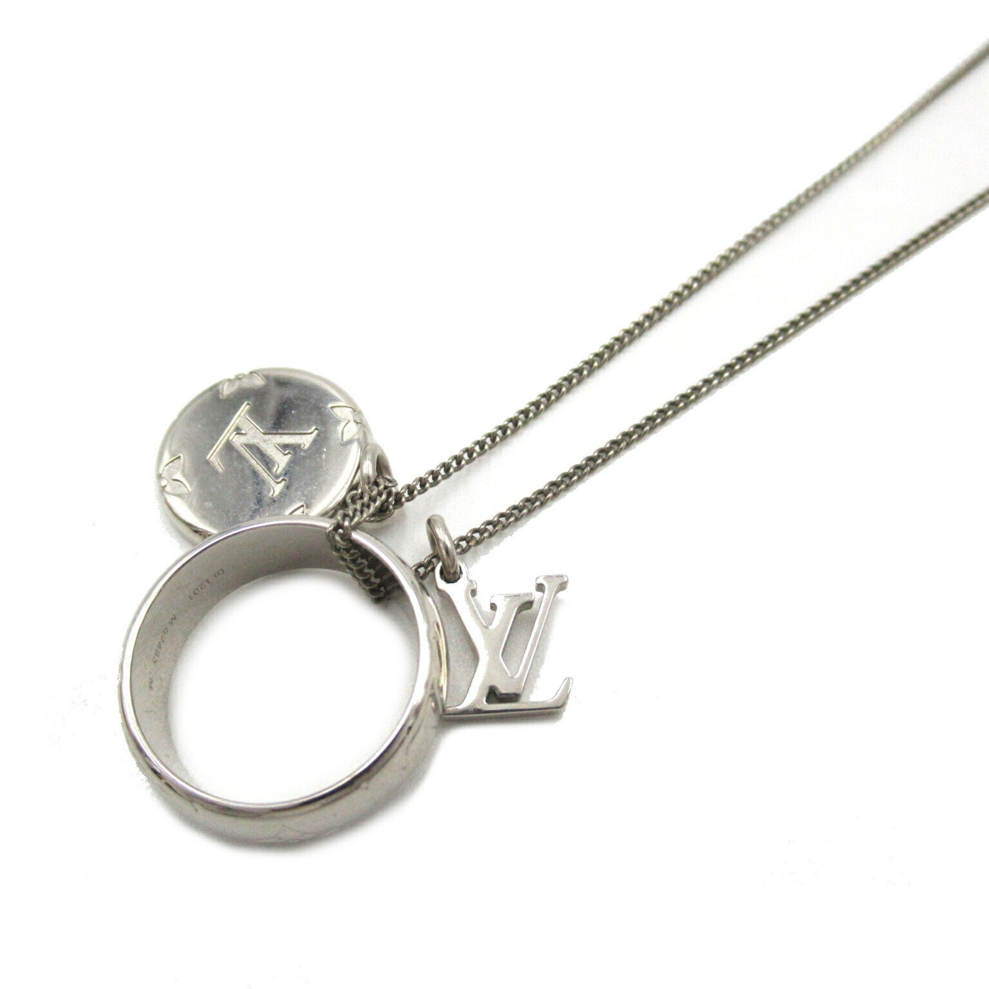 Louis Vuitton Ring Necklace Monogram Silver Plated Men's Women's M62485