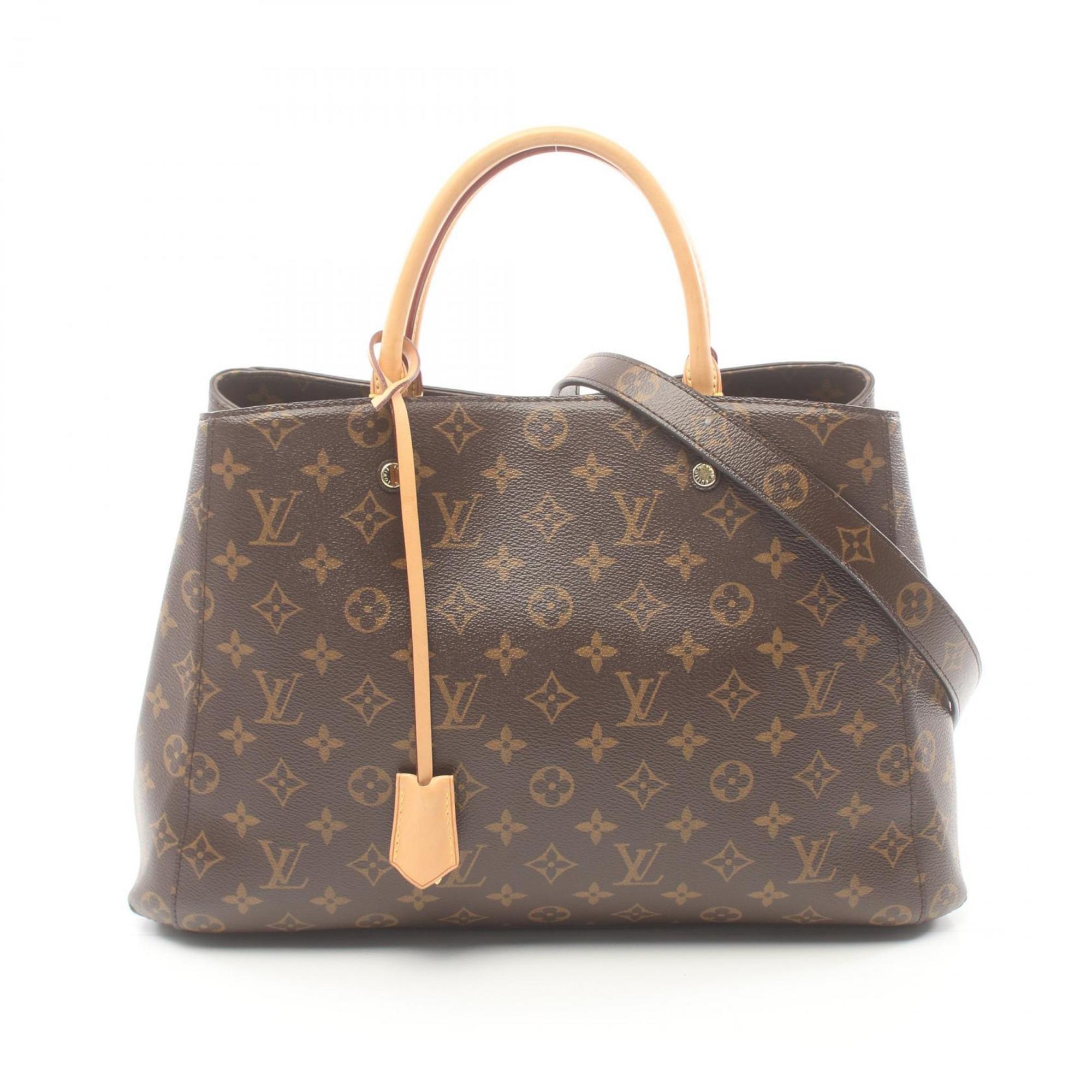 Louis Vuitton Montaigne GM Tote Bag, Coated Canvas, Leather, Women's, Brown, M41067