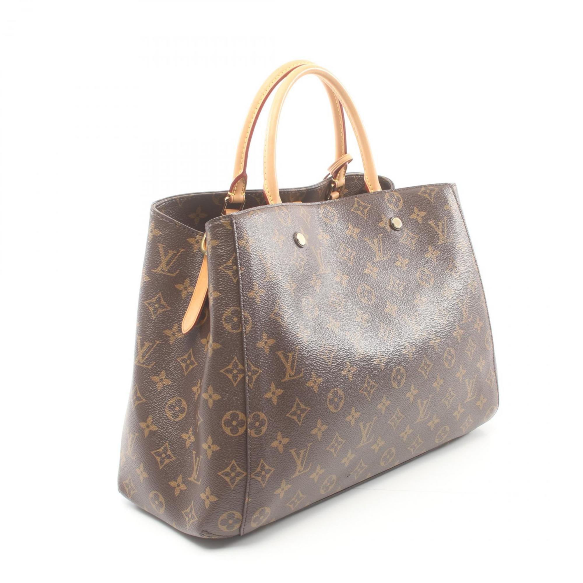 Louis Vuitton Montaigne GM Tote Bag, Coated Canvas, Leather, Women's, Brown, M41067