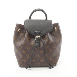 Louis Vuitton Montsouris NM BB Monogram Rucksack Backpack Bag Coated Canvas Leather Women's Brown Black M45516