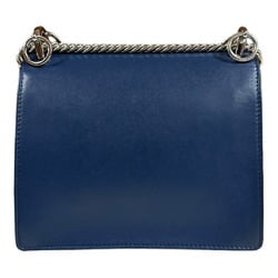 FENDI Canai Shoulder Bag Leather 8M0381 Navy Women's