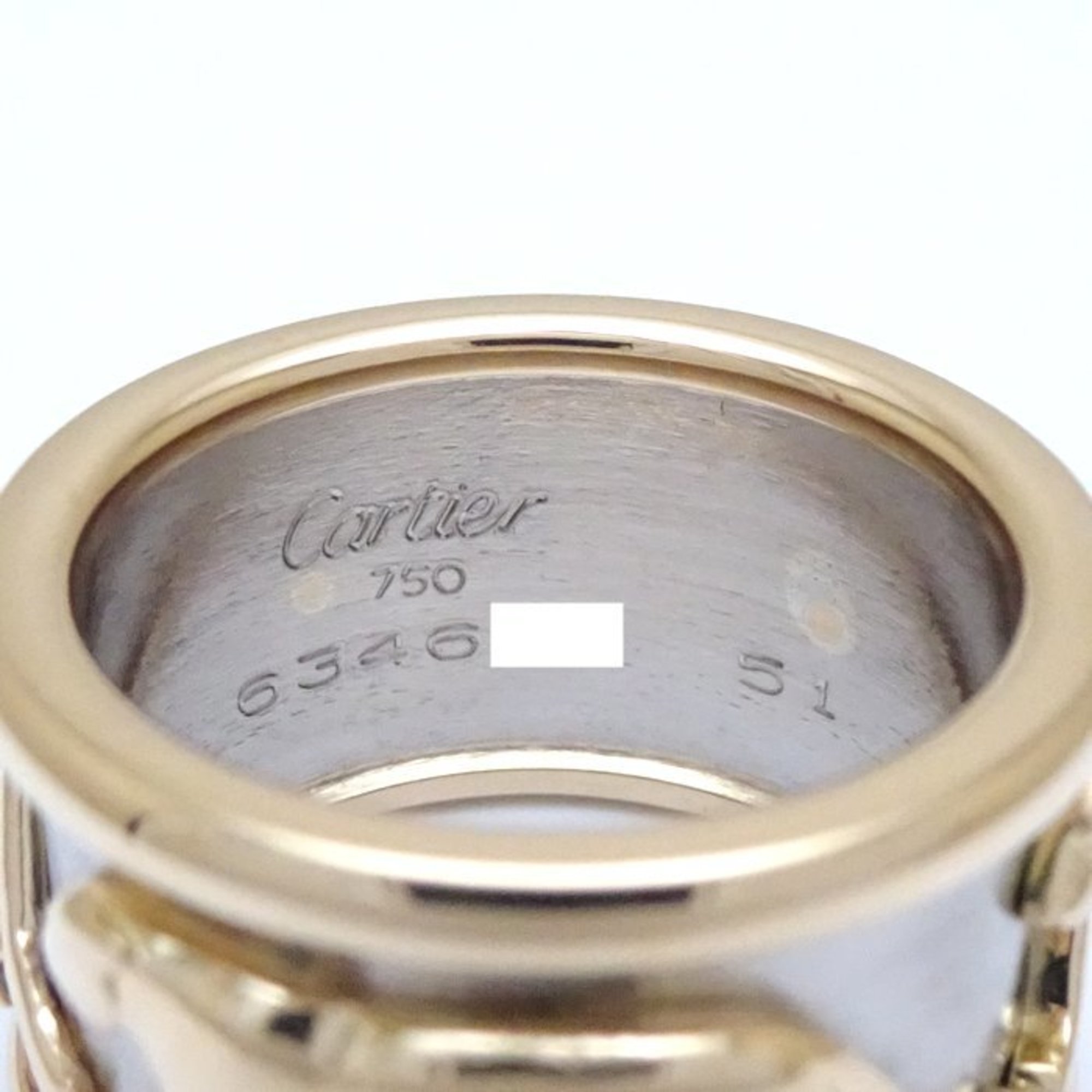 CARTIER Mahango Panthere Ring #51 K18WG White Gold xK18YG Yellow 292323