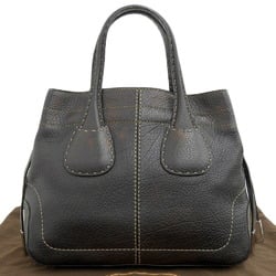 Tod's D Bag Stitch Handbag Leather Dark Brown