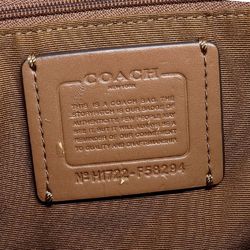 Coach COACH Signature Tote Bag F58294 Coated Canvas Leather Khaki Brown