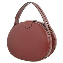 LOEWE Anagram Round Handbag Leather Bordeaux