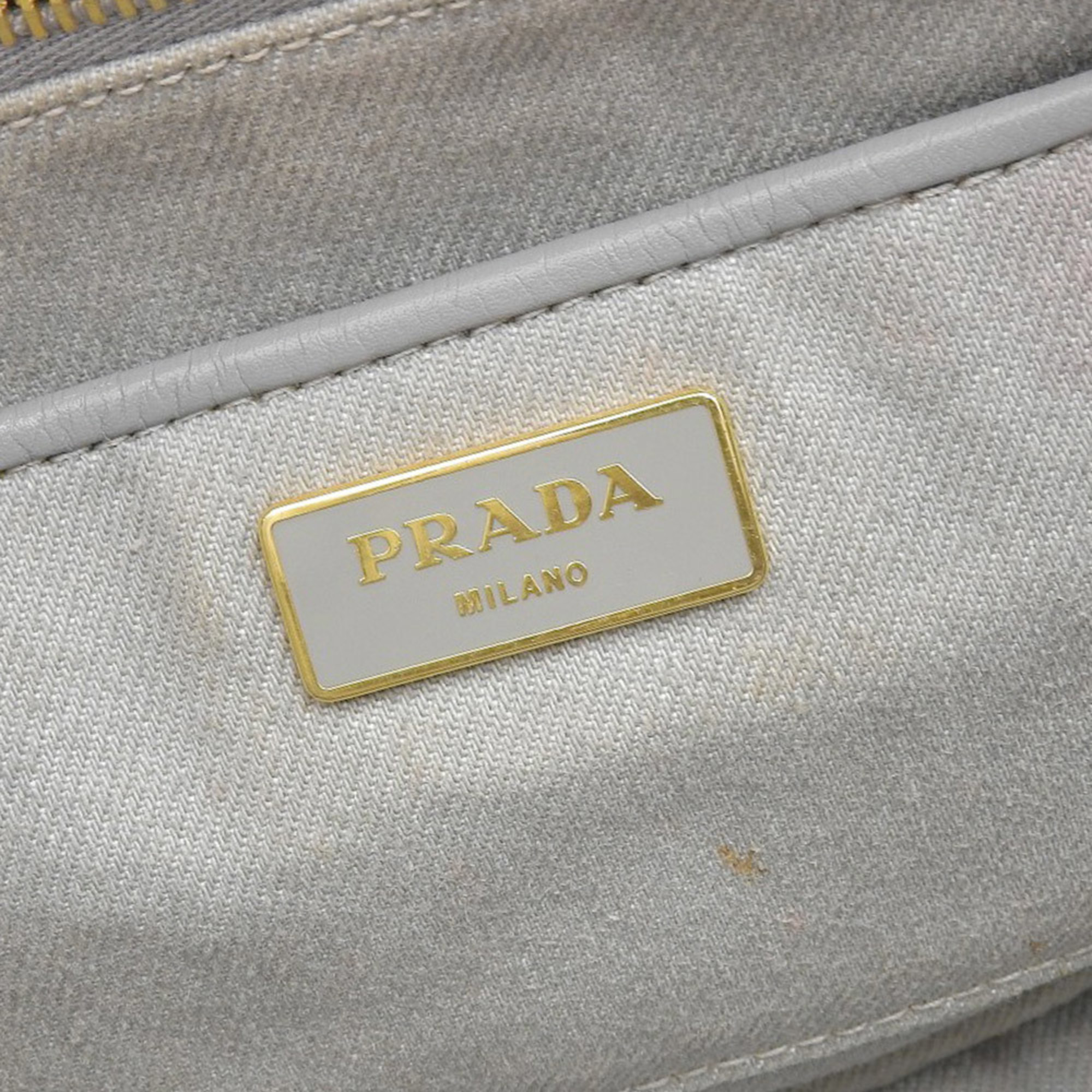 PRADA Canapa Tote B1877B Handbag Bag Denim Grey