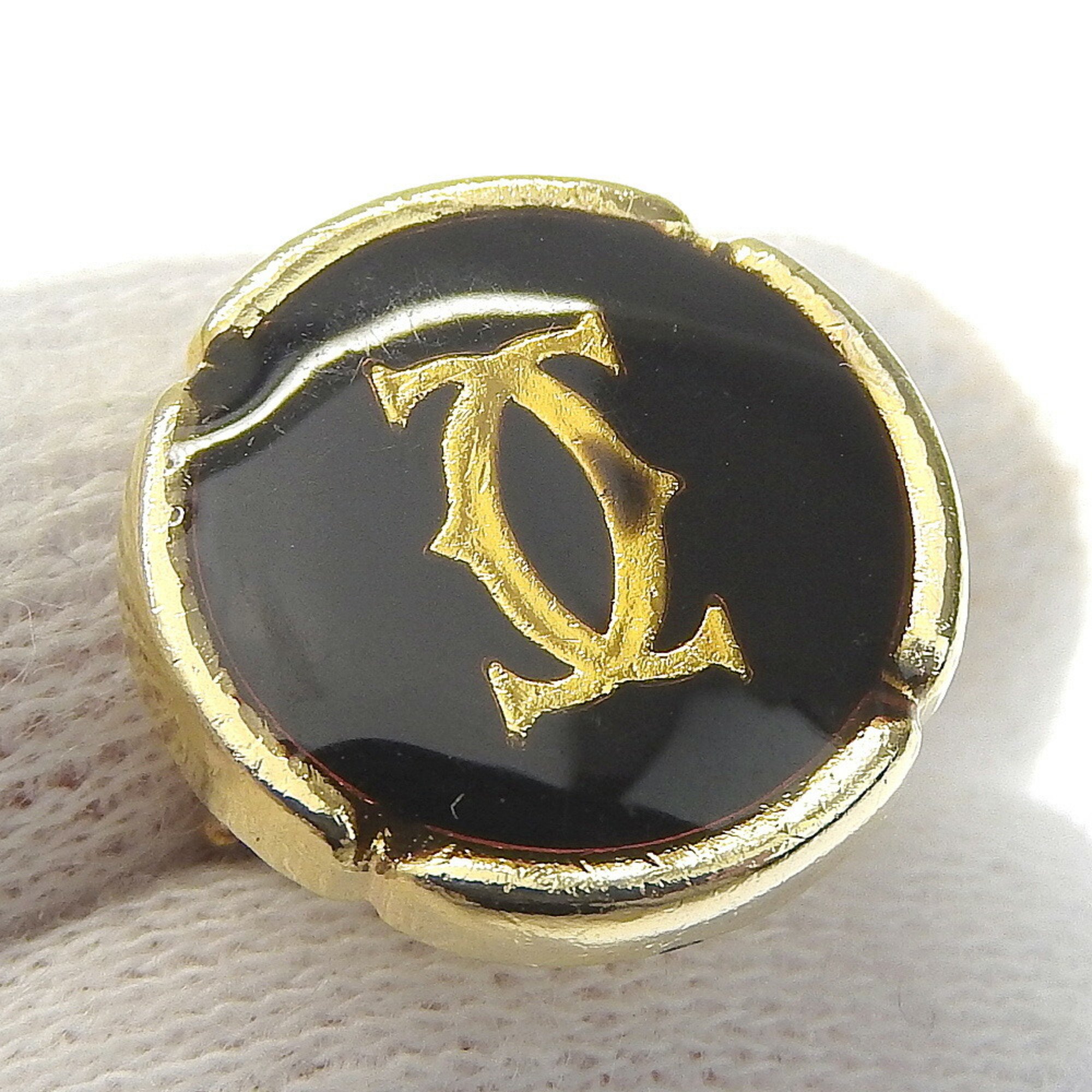 CARTIER Cufflinks and tie pin set Gold Black Tie tack