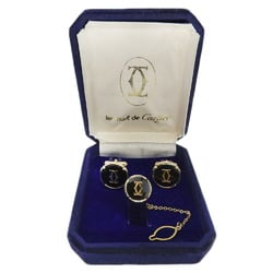 CARTIER Cufflinks and tie pin set Gold Black Tie tack