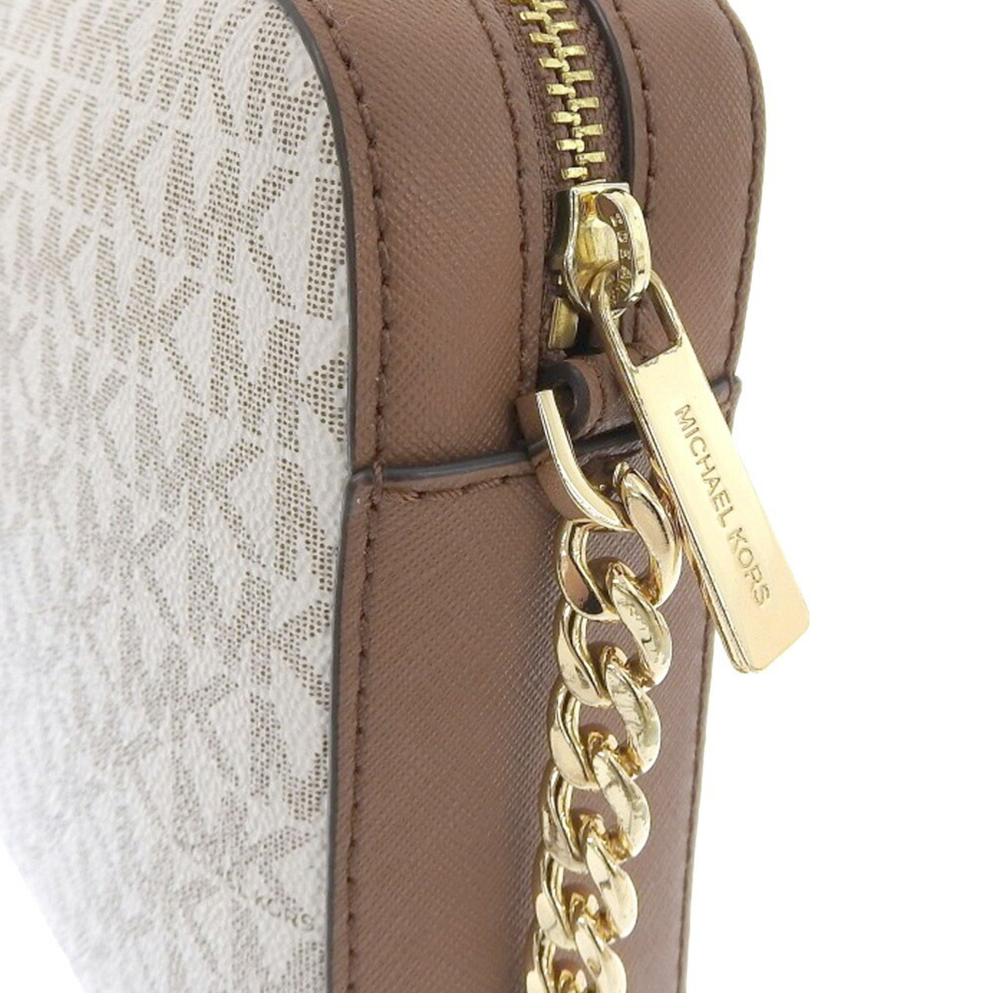 MICHAEL KORS Shoulder bag White x Brown