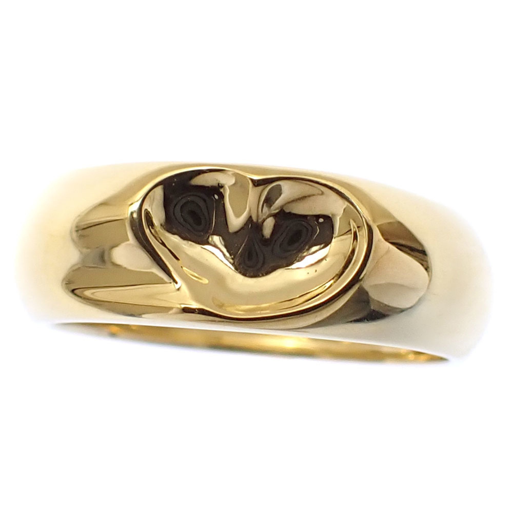 Tiffany Heart Curve Ring for Women, K18YG, Size 9.5, 4.0g, 750, 18K Yellow Gold, Elsa Peretti