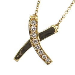 Tiffany Kiss Necklace for Women Diamond K18YG 3.0g 750 18K Yellow Gold