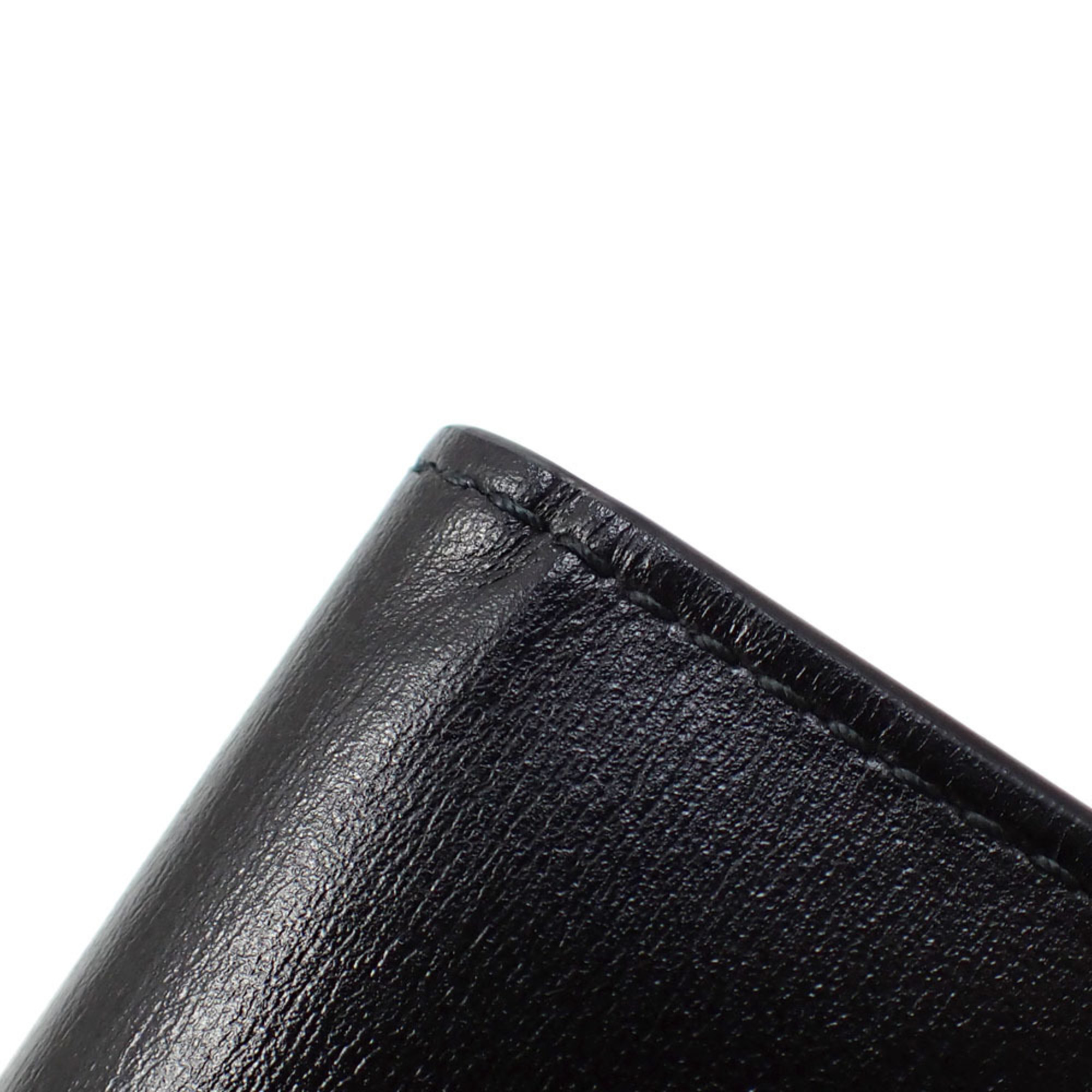 Cartier Tri-fold Wallet Panthere de Women's Black Calfskin L3002307