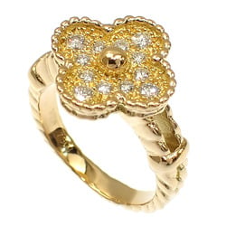 Van Cleef & Arpels Alhambra Ring for Women Diamond K18YG Size 12 #52 8.0g 750 18K Yellow Gold VCA