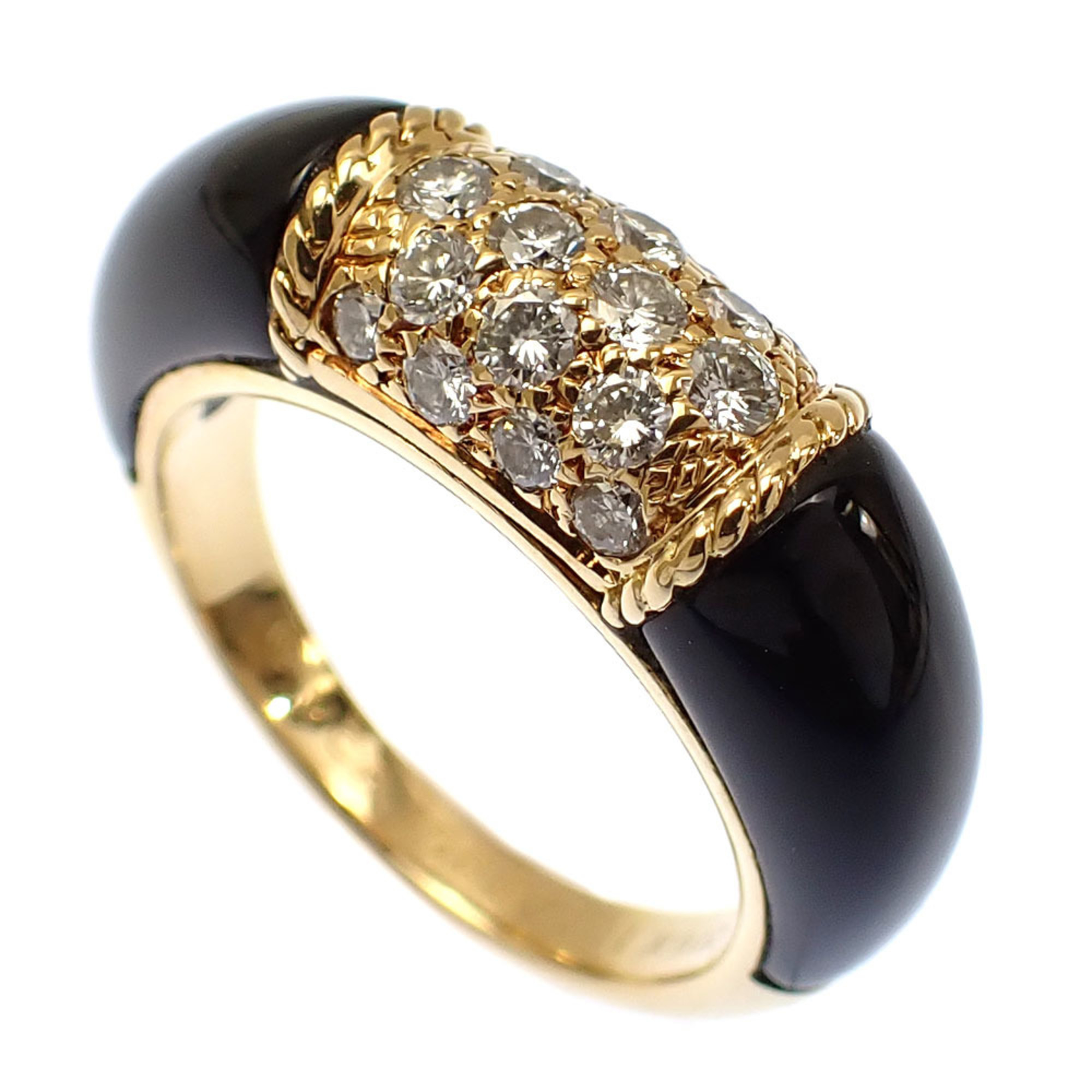 Van Cleef & Arpels Philippines Ring for Women Onyx Diamond K18YG Size 12 6.1g 750 18K Yellow Gold VCA