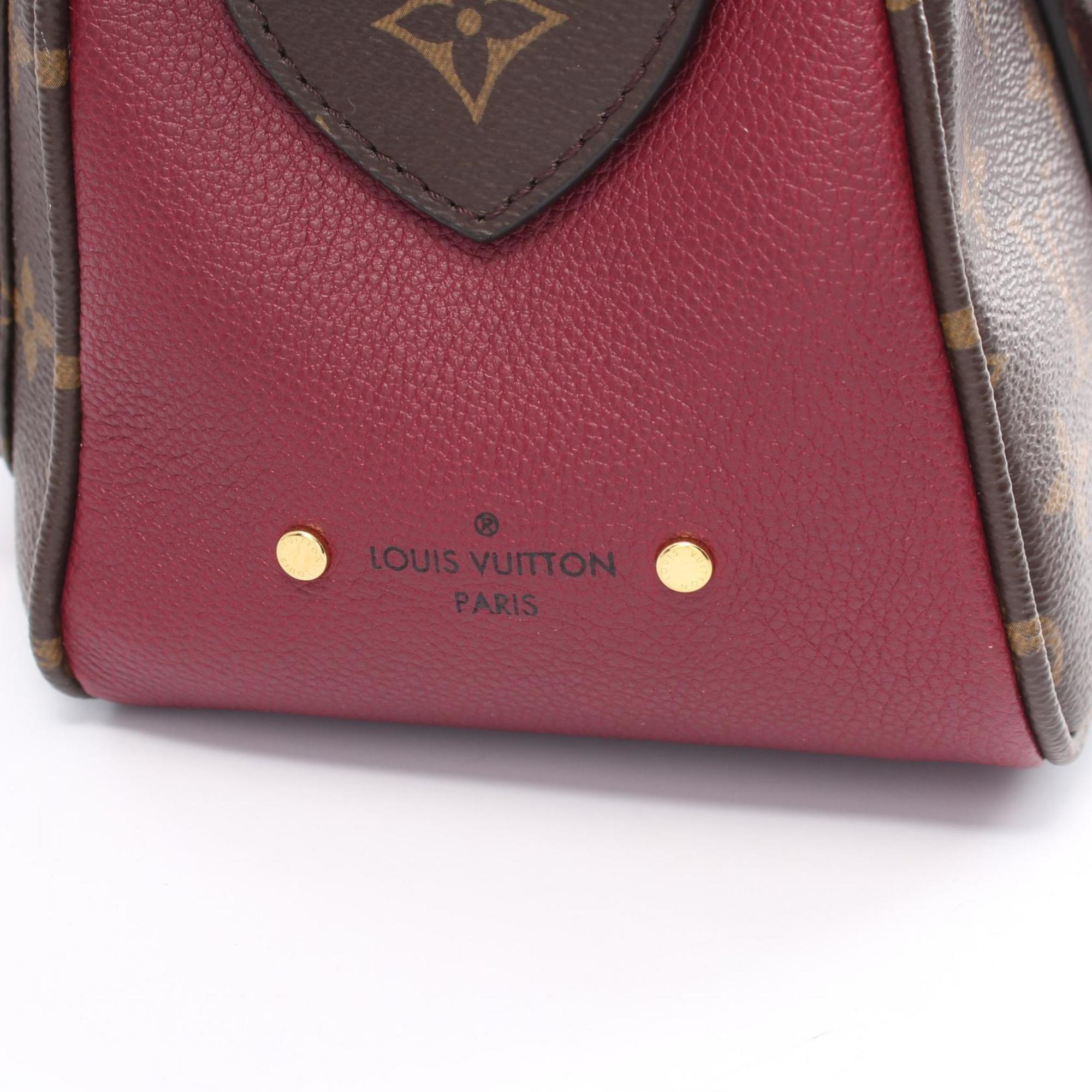 Louis Vuitton Manhattan Monogram Raisin Handbag Bag Coated Canvas Leather Women's Brown Bordeaux M43482