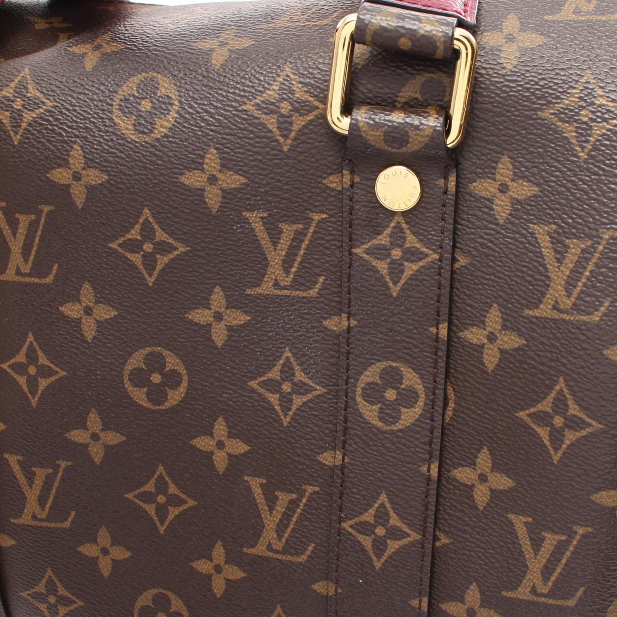 Louis Vuitton Manhattan Monogram Raisin Handbag Bag Coated Canvas Leather Women's Brown Bordeaux M43482