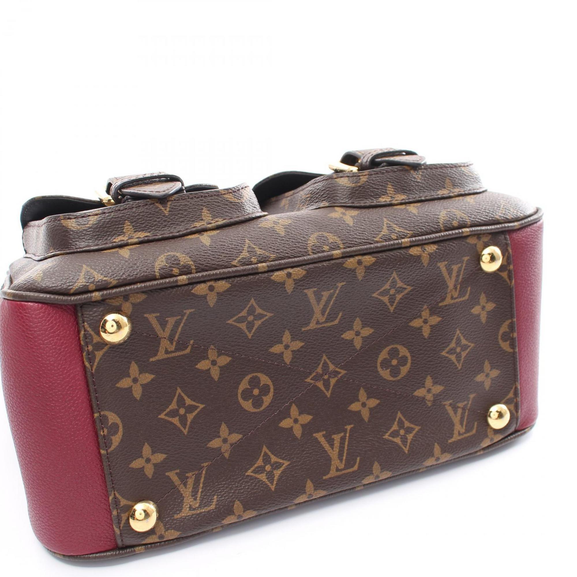 Louis Vuitton Manhattan Monogram Raisin Handbag Bag Coated Canvas Leather Women's Brown Bordeaux M43482