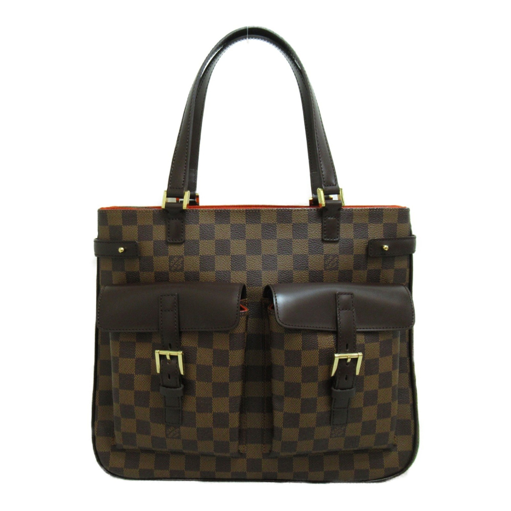 Louis Vuitton LOUIS VUITTON Uzes Damier Ebene Tote Bag Coated Canvas Leather Women's Brown N51128