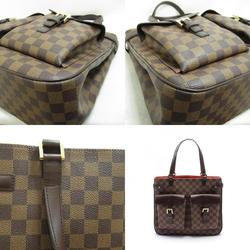 Louis Vuitton LOUIS VUITTON Uzes Damier Ebene Tote Bag Coated Canvas Leather Women's Brown N51128