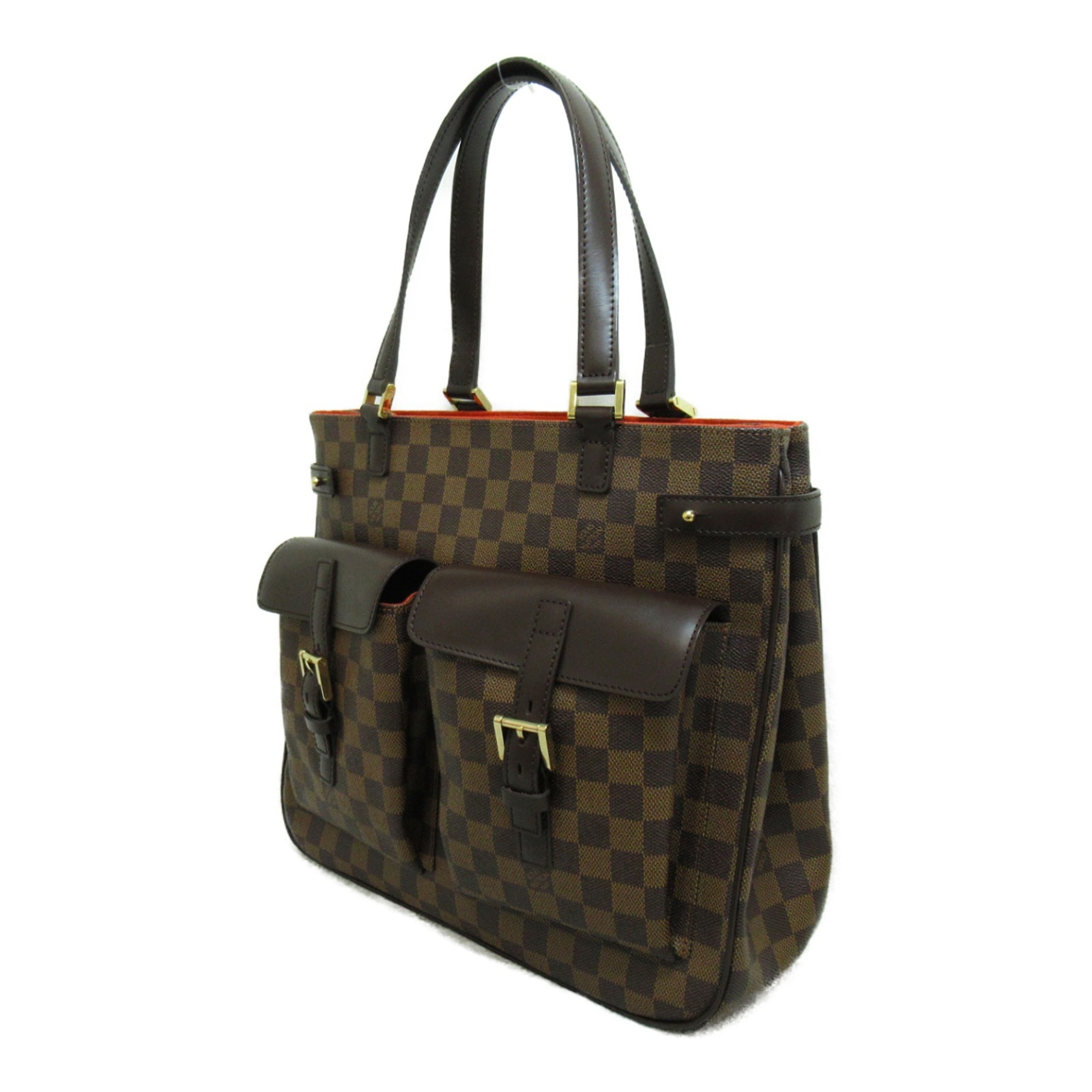 Louis Vuitton LOUIS VUITTON Uzes Damier Ebene Tote Bag Coated Canvas Leather Women's Brown N51128