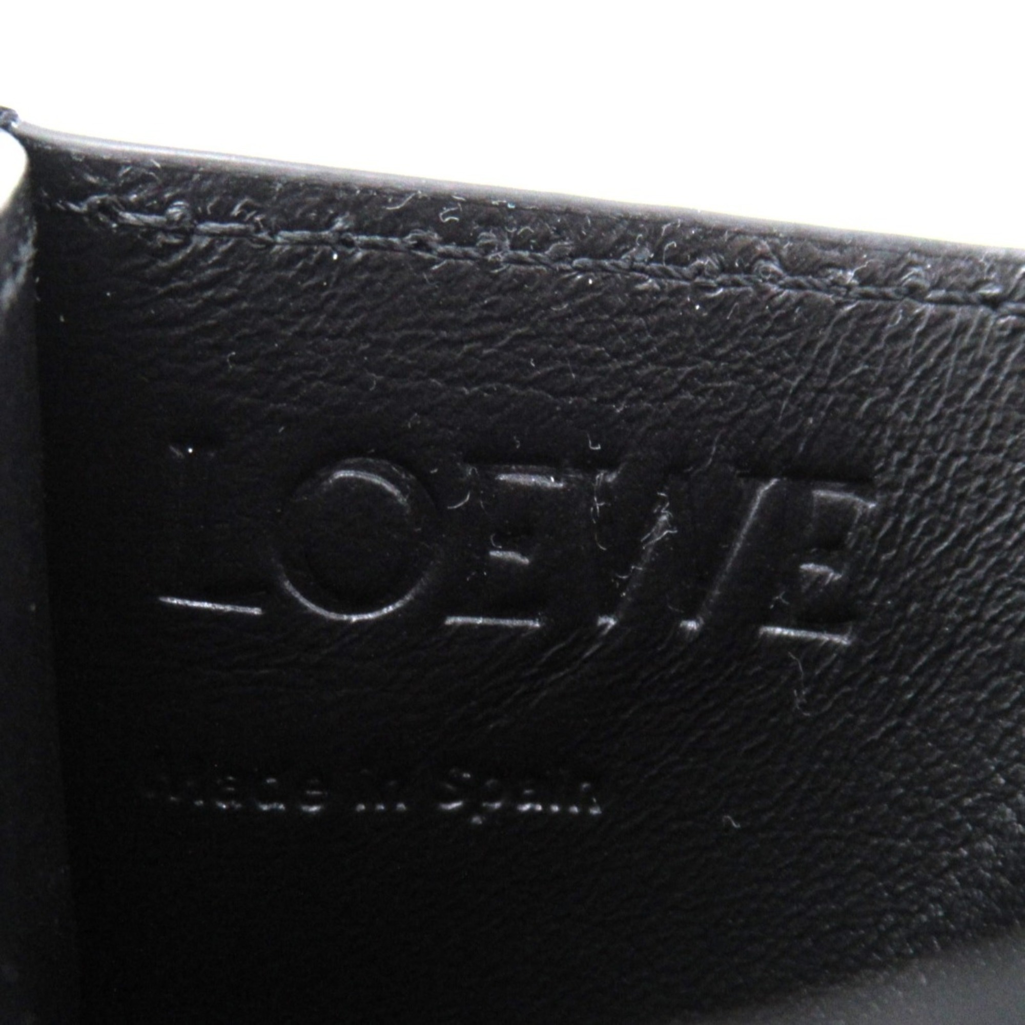 LOEWE Business Card Holder/Card Case Calfskin (Cowhide) Women's Black Gold CLE0322X011100