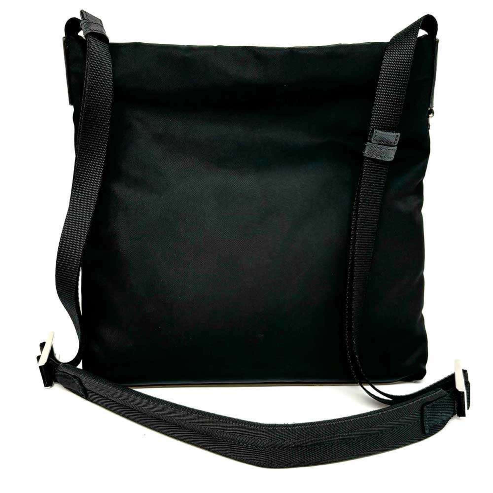 Prada Shoulder Bag Nylon Black Triangle 2VH055 PRADA