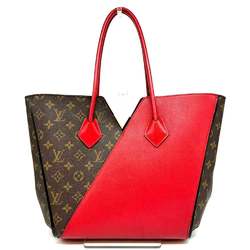 Louis Vuitton Kimono MM Monogram Brown x Red Tote Bag Leather Suede M40459 LOUIS VUITTON