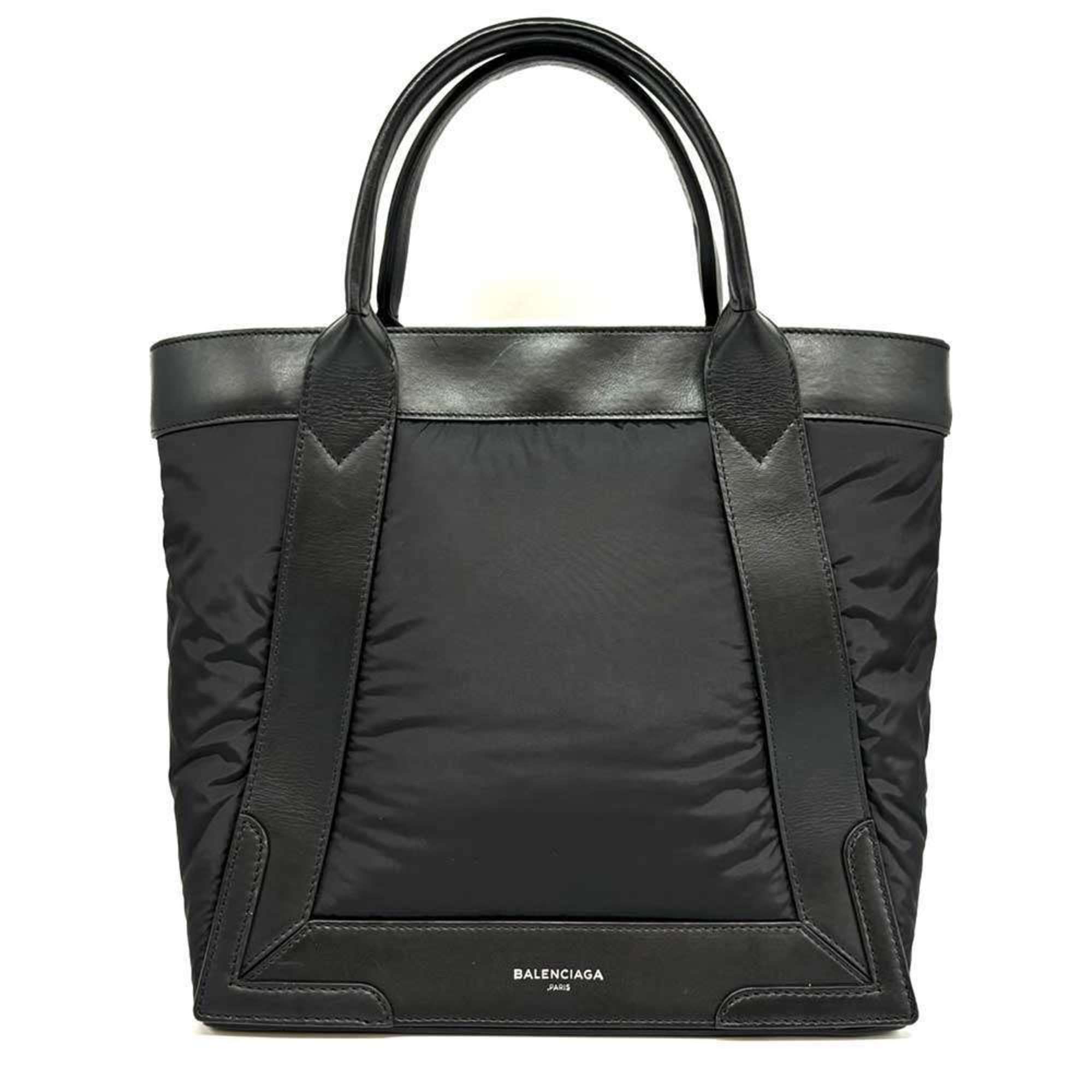 Balenciaga Cabas S Tote Nylon Leather Black Handbag BALENCIAGA