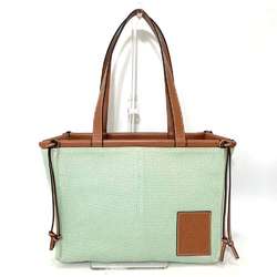 LOEWE Bag Cushion Tote Small Mint Green Light Horizontal Anagram Women's Canvas x Leather