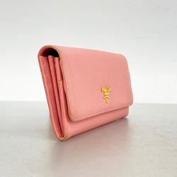 Prada long wallet in saffiano leather, pink, for women