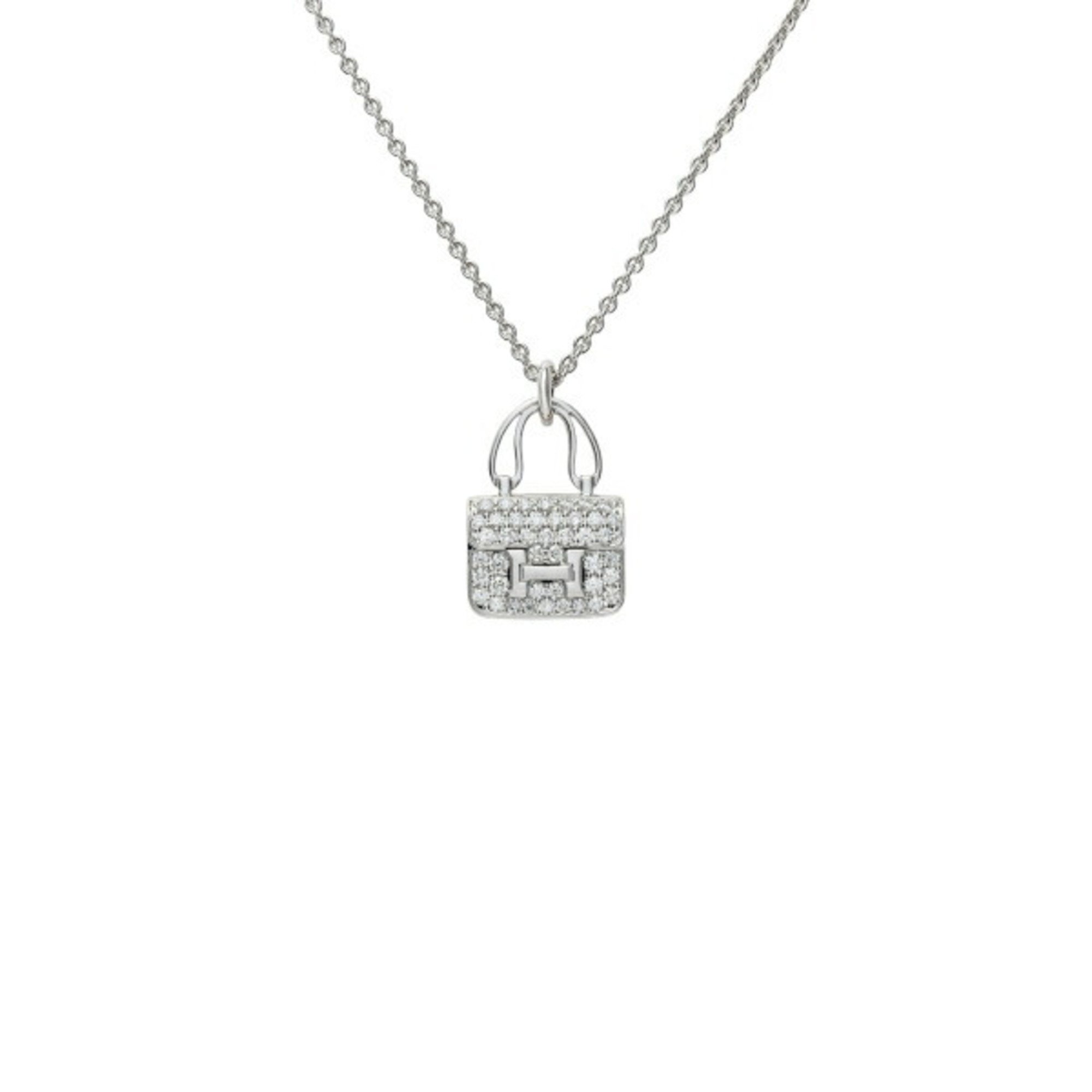 Hermes Amulet Constance K18WG White Gold Necklace