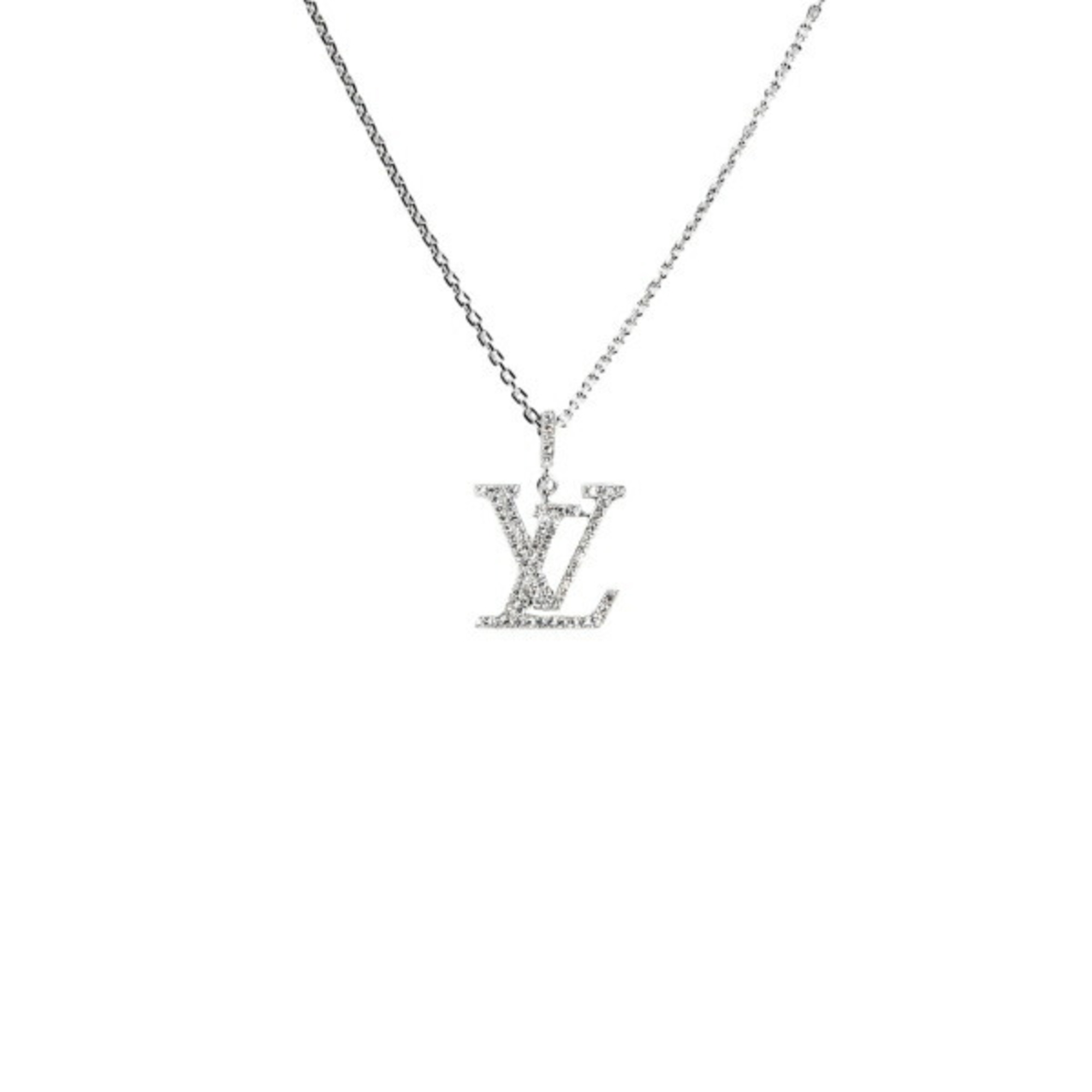 Louis Vuitton Pendant LV GM K18WG White Gold Necklace