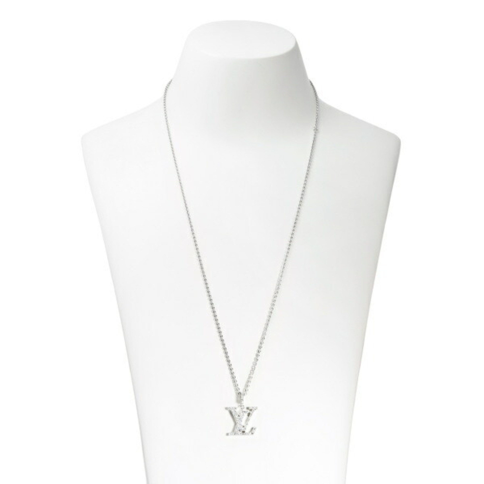 Louis Vuitton Pendant LV GM K18WG White Gold Necklace