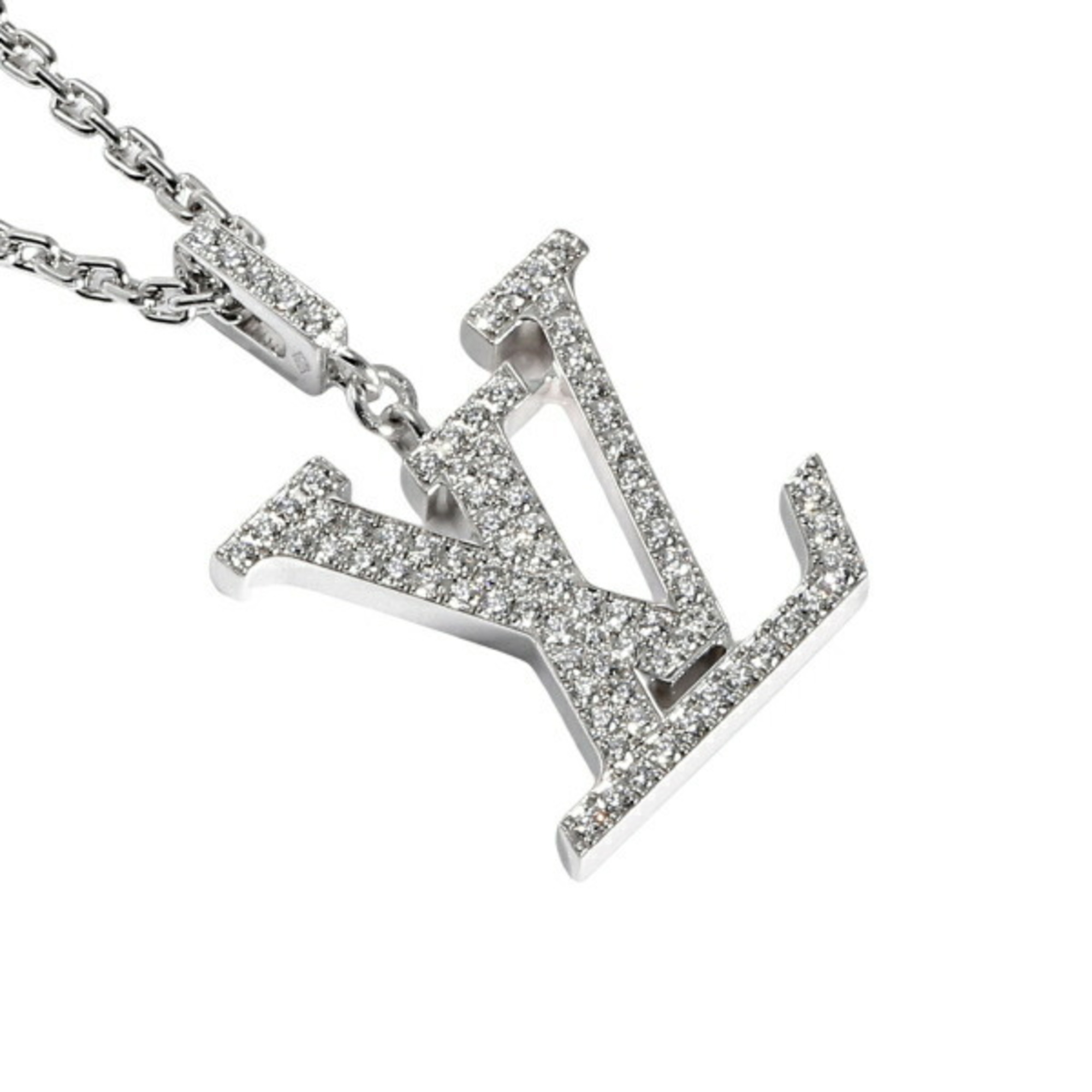 Louis Vuitton Pendant LV GM K18WG White Gold Necklace