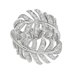 Chanel Plume Deux K18WG White Gold Ring