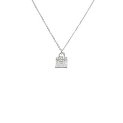 Hermes Amulet Birkin K18WG White Gold Necklace