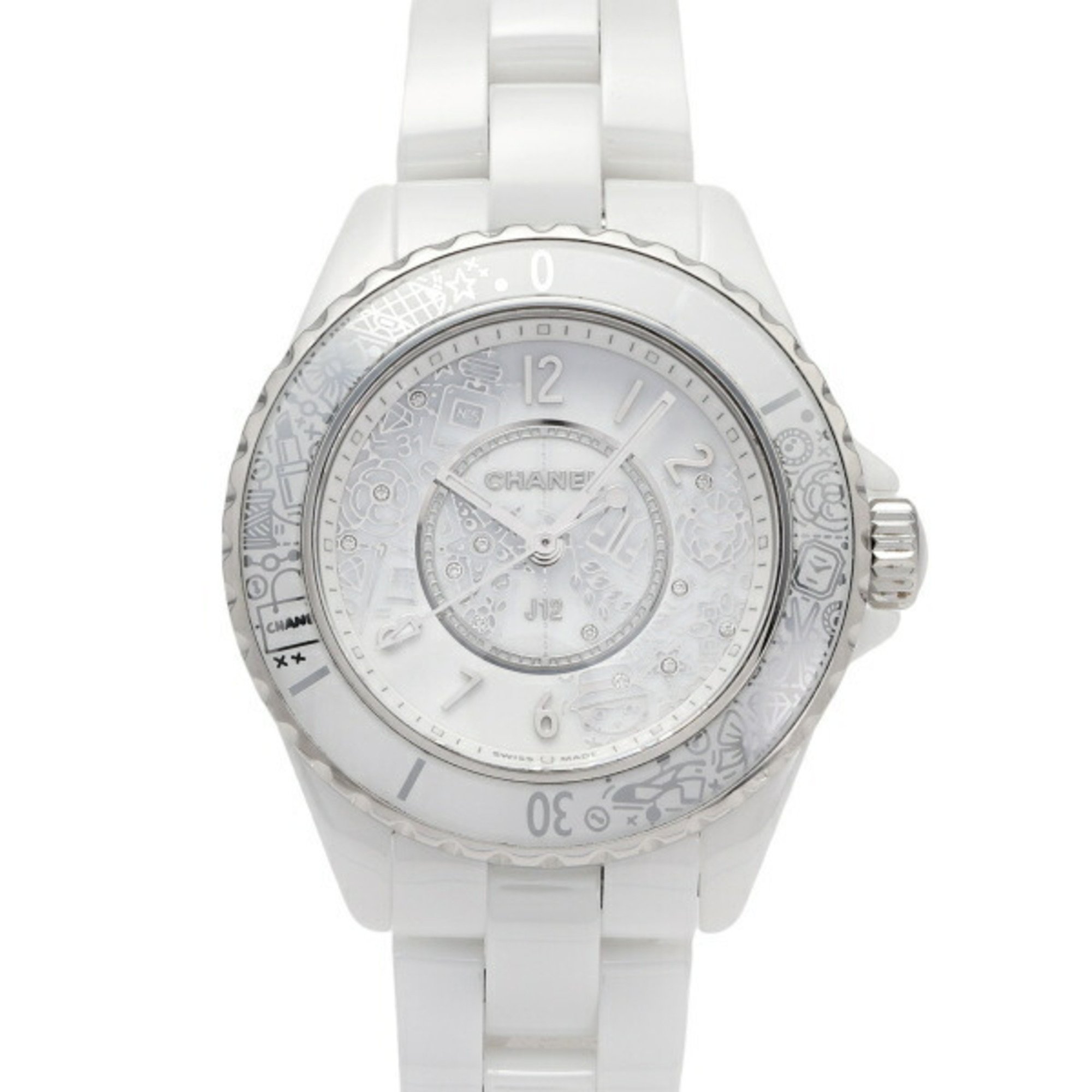 CHANEL J12 20 20th Anniversary Model World Limited Edition 2020 H6477 White Dial Watch Women's