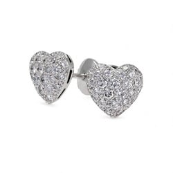 Cartier Heart K18WG White Gold Earrings