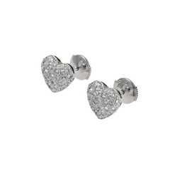 Cartier Heart K18WG White Gold Earrings